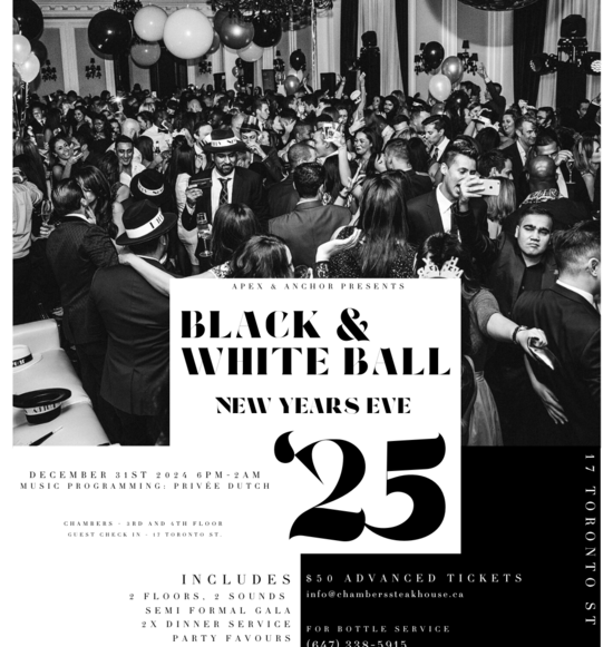 Black and White Ball NYE 2024